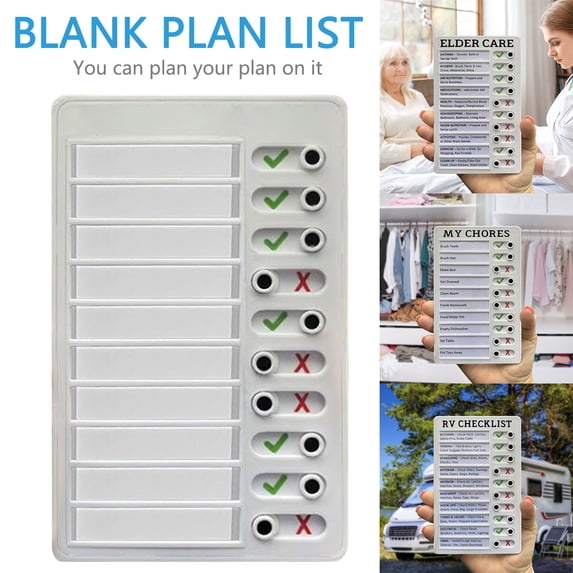 Lssam Reusable Planning Board with Sliding Routine Chore Chart and Visual Schedule for Multiple Children Includes Task Checklist and Daily Reminder White Color