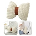 thumbnail image 1 of Lssam Ruffled Bow Pillow Elegant Khaki Bow-Shaped Decorative Cushion Designed with High-Quality Lace Appliques and a Dramatic Ruffle Trim Feminine Accent Throw Pillow for Loveseat, Chaise Lounge, 1 of 9