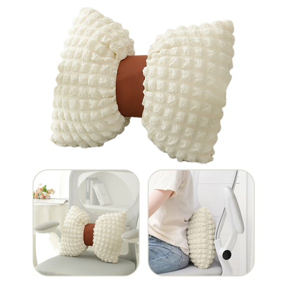 Lssam Ruffled Bow Pillow Elegant Khaki Bow-Shaped Decorative Cushion Designed with High-Quality Lace Appliques and a Dramatic Ruffle Trim Feminine Accent Throw Pillow for Loveseat, Chaise Lounge