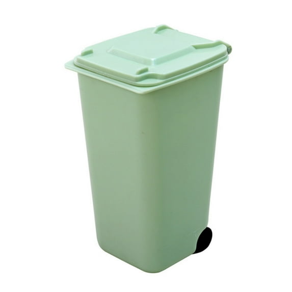Lssam Small Trash Can for Desk, Mini Wastebasket with Lid & Lips, Portable Office Decor for Professionals, Students, Home Use