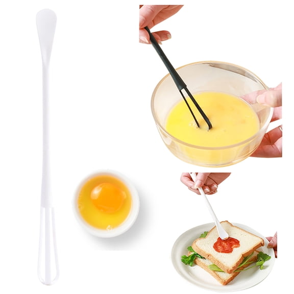 Lssam Small Whisks for Cooking, 1 pc Mini Plastic Whisk with Silicone Wiper, Tiny Handheld Whisk for Blending Sauces, Mixing Coffee and Beating Ingredients