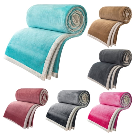 Lssam Soft Flannel Plush Blanket: Cozy Fleece & Sherpa Throw, Thick Fuzzy Warm Winter Blanket for Adults, Couch, Bed and Sofa