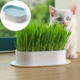thumbnail image 1 of Lssam Soilless Organic Cat Grass Growing Kit Hydroponic Wheatgrass Planter with Multiple Trays and Nursery Pots for Indoor Cats All-in-One Starter Set, 1 of 9