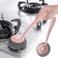 thumbnail image 1 of Lssam Stainless Steel Scrubber Set, Heavy-Duty Wire Scrubber with Extended Handle, for Tough Cleaning on Cast Iron Grill Pan Sink Surfaces, 1-Pack, 1 of 8