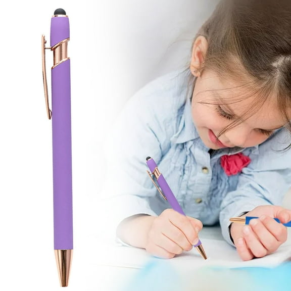 Lssam Stylus Tip Ballpoint Pen 2-in-1, Retractable Soft Touch Metal Pen for Accurate Writing & Screen Use, Essential for Students & Teachers