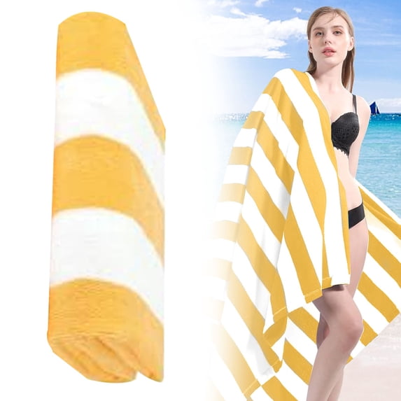 Lssam Turkish Beach Towel Oversized Quick Dry Sand Free Pool Towel, Extra Large Striped Bath Towel for Vacation Swim and Adult Travel Essentials