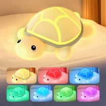 Lssam Turtle Night Light for Kids, 7-Color Changing Silicone Squishy Lamp, Rechargeable USB Touch Control for Nursery, Breastfeeding, Baby Toddler Sleep Aid, Bedside Kids Room