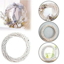 Lssam White Grapevine Wreath, Rattan Wreath for Crafts DIY, Undecorated Rustic Vine Wreath for Christmas Front Door Wall Hanging Decor