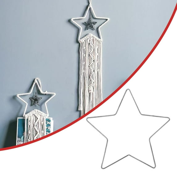 Lssam Wire Star Frame, Metal Star for Crafts, Star Wreath Frame | Easy DIY Floral & Ribbon Wreath Hoop for Holiday, Wedding, Wall Decor Gift Idea
