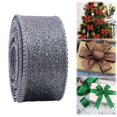 thumbnail image 1 of Lssam Wired Glitter Ribbon for Christmas Decorations, Flexible 2.5 Inch Wide Metallic Ribbon Perfect for Wreaths, Garlands, and Present Wrapping, 10 Yards Long, 1 of 9