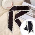 thumbnail image 1 of Lssam Wreath Sash Bow for Front Door Decorations with Black Cotton Fabric and Satin Trim, Burlap Accent Garland Ribbon Accessories for Indoor Outdoor Holiday Wreaths, 2.75 by 35.4 Inches, 1 of 6