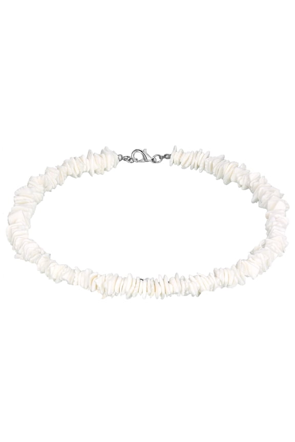 1 Packs White Puka Shell Necklace Adjustable Seashell Necklace Summer Beach Surfer Sea Shell Beach Choker Jewelry