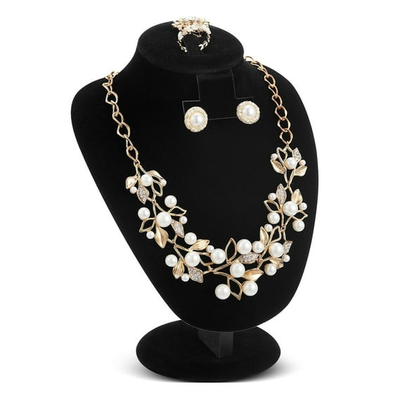 Lsupdaol 1 Pcs Black Velvet Jewelry Display Necklace Earrings Ring Display Stand Jewelry Bust/mannequin for Selling and Shows