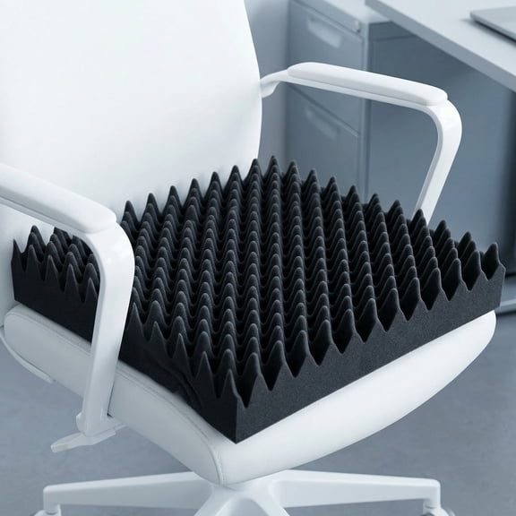 Lsupdaol 1 Pcs Egg Foam Pad Eggs Chair Cushion to Relieve Back Foam Christmas Seat Cushion Chair Accessories Pad for Office Recliner Wheelchair Home Car (Egg,Black Gray)