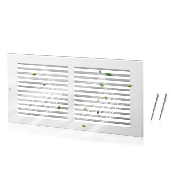 Lsupdaol 1 Pcs Steel Return Air Grilles Vent Covers White HVAC Vent Duct Cover Replacement Wall Register Air Return for Wall Sidewall and Ceiling, Screws Included(14 x 6 Inch)