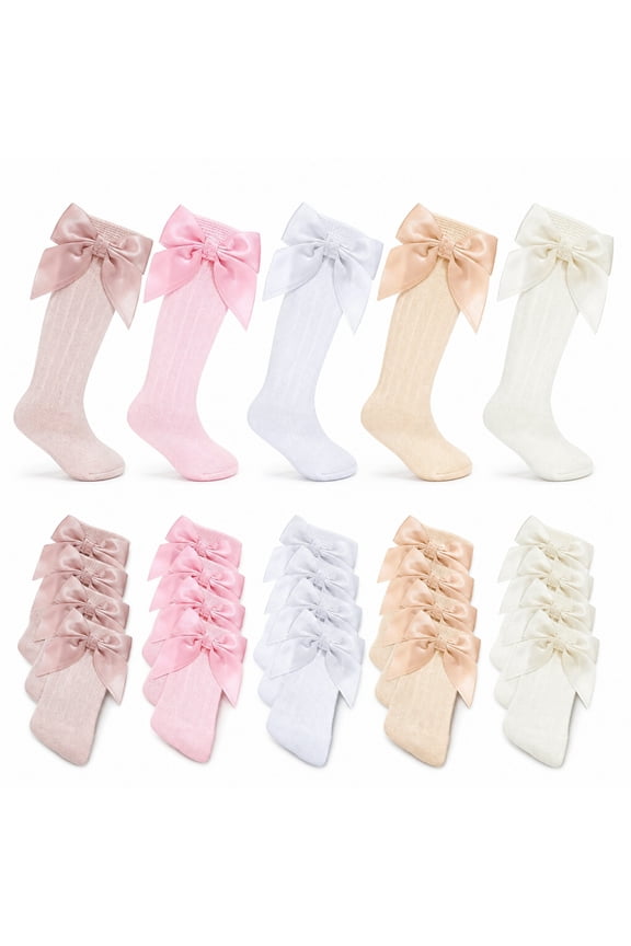 10 Pairs Long Preemie Socks Premature Newborn Baby Knee Cotton Socks for Girls Boys Infant Toddler
