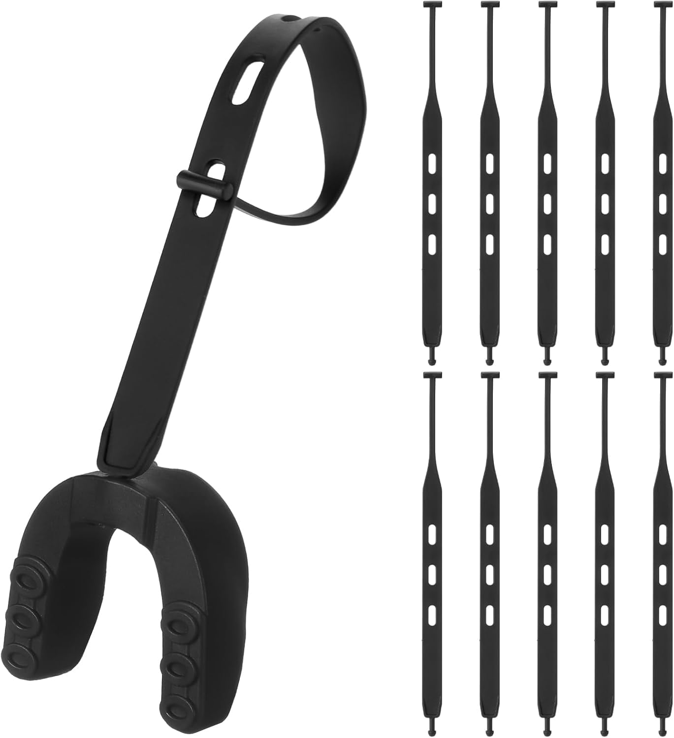 Lsupdaol 10 Pcs Football Tether for Mouth Guard Strap Only Universal Rugby  Mouth Guard Replacement Strap Football Black Mouthguard Tether for Youth ...