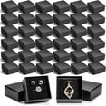 thumbnail image 1 of Lsupdaol 10 Pcs Jewelry Ring Gift Box 2'' x 2'' x 1'' Cardboard Earring Ring Boxes Small Black Gift Box with Velvet and Sponge Liner Pendant Case Bulk for Necklace Bracelet Earring Display Wedding, 1 of 7