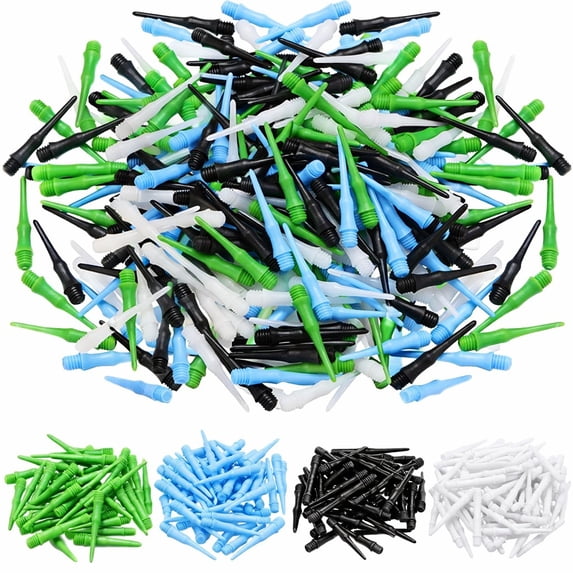 Lsupdaol 100 Pack 2BA Thread Soft Tip Dart Points Plastic Replacement Dart Tips Soft Tip Dart Tips Dart Accessories for Tip Darts