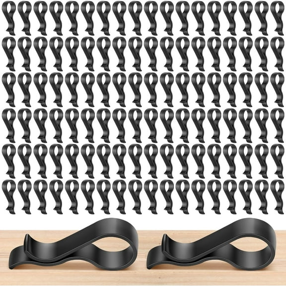 Lsupdaol 100 Pcs Pant Clips Black Plastic Hanger Clips for Pants, Clothes Pin Fabric Garment Shirt Folding Scarf Hanger Trousers Secured Strut Dress Pack