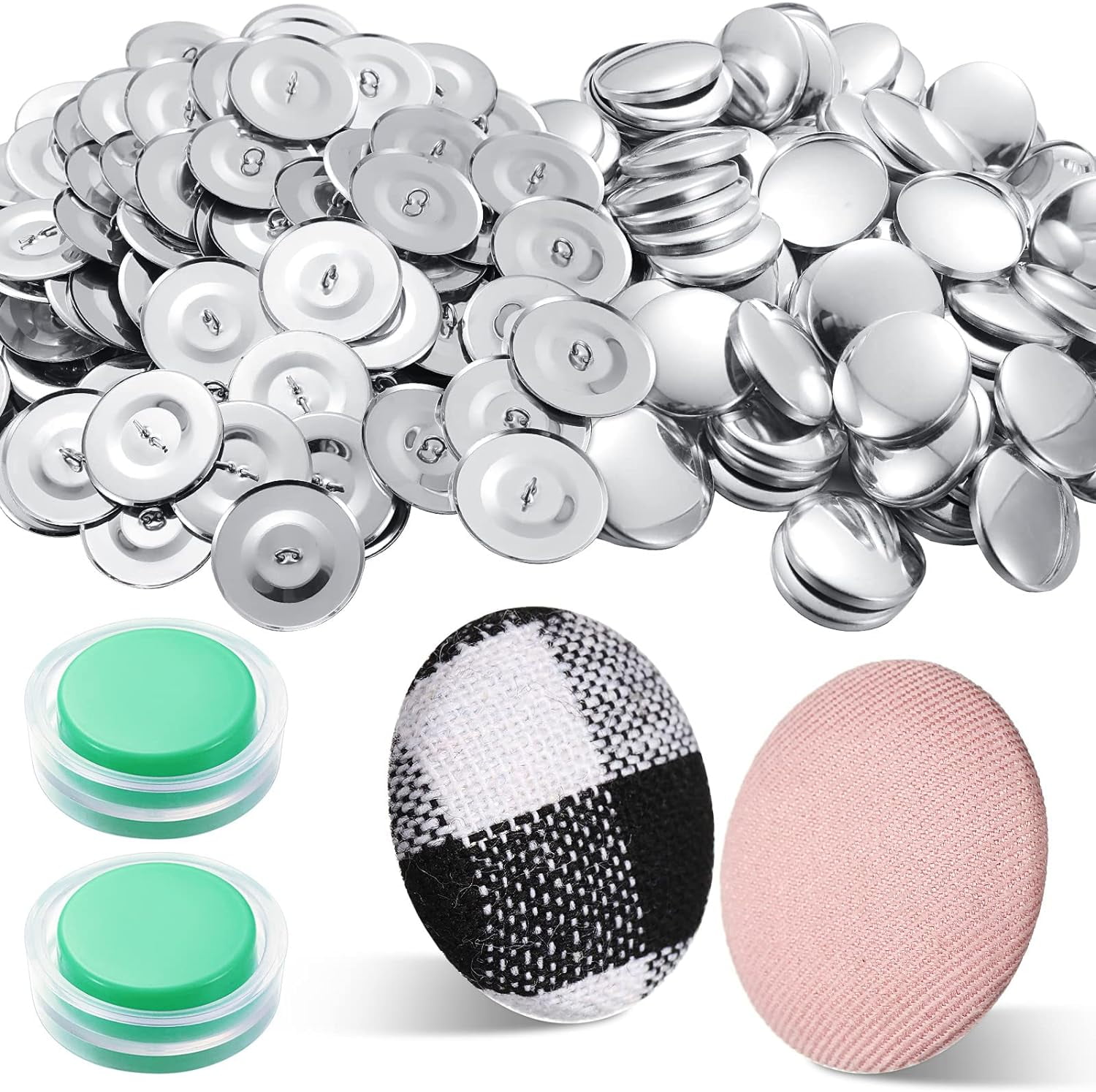 Lsupdaol 100 Sets Cover Buttons Kit with Tools - Size 45/1.1 Inch DIY ...