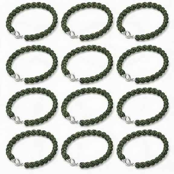 Lsupdaol 12 Pcs Elastic Military Boot Blousing Straps with Metal Hooks Green