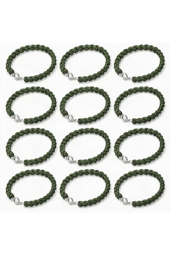12 Pcs Elastic Military Boot Blousing Straps with Metal Hooks Green