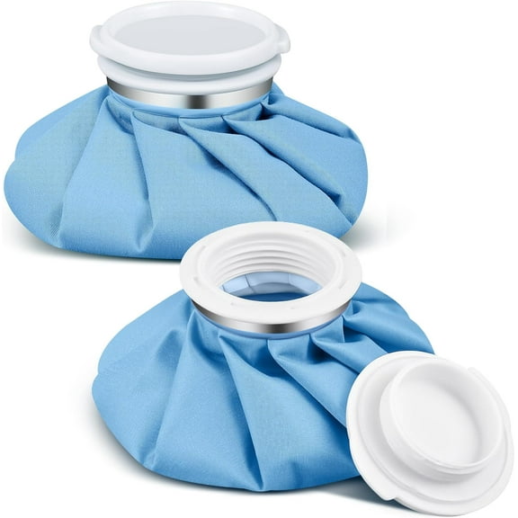 Lsupdaol 2 Pack Ice Bags for Injuries Reusable, Cold and Hot Use Hot Water Bag, Durable and Reliable Cold Packs for Muscle Aches, Wisdom Teeth, Breastfeeding, Tired Eyes, 5.5 Inches(Blue)