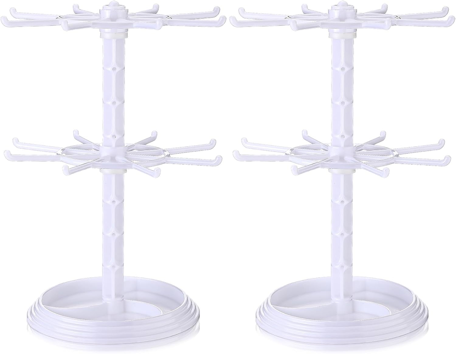 Lsupdaol 2 Pack Keychain Display Stand Rotating Jewelry 2 Tier Necklace ...