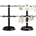 thumbnail image 1 of Lsupdaol 2 Pack Keychain Display Stand Rotating Jewelry 2 Tier Necklace Holder Plastic Spinning Bracelet Hanging Organizer Rotating Rack Earring Bracelet Stands for Vendors Malls Counter, 1 of 7