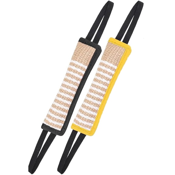 Lsupdaol 2 Pcs Christmas Dog Tug Toys, Jute Pillow Pull Toy with 2 Strong Handles Tug of War Interactive Play Puppy Training Equipment for Medium to Large Dogs,