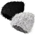 thumbnail image 1 of Lsupdaol 2 Pcs Distressed Knitted Beanie Fuzzy Winter Hats Thick Warm Beanie Hats for Men Women Outdoor Knit Cap, 1 of 13