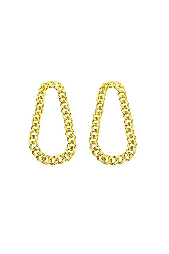 2 Pcs Hip Hop Rapper Chain Gold Chain, 90s Costume Jewelry Chunky Fake Necklace Large Jewelry for Men Women, 32"