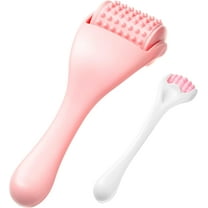 Lsupdaol 2 Pcs Muscle Roller Stick Fascia Body Cellulite Face Muscle Massage Roller Manual Massage Tools for Muscles Relief Neck Arm Back Leg Body Roller Deep Trigger Points Release Roller (Pink)
