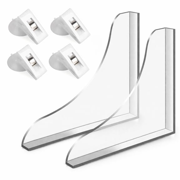 Lsupdaol 2 Pcs Shower Splash Guard with 4 Pcs Shower Curtain Clips, Upgrade Splash Guards for Bathtub Waterproof Self-Adhesive Corner Splashproof Guard Keep Water in Showers or Bath(8.8 x 7.4 in)