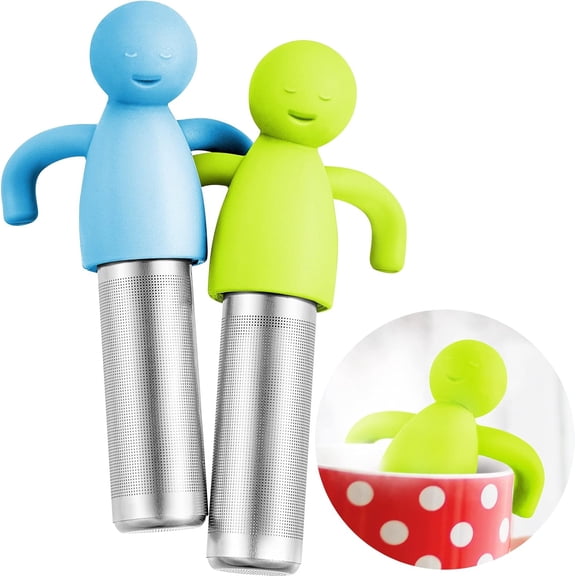 Lsupdaol 2 Pieces Tea Infuser for Loose Tea Cute Fine Mesh Tea Strainer Stainless Steel Tea Filter Ball Tea Diffuser Steeper for Teacups Teapots