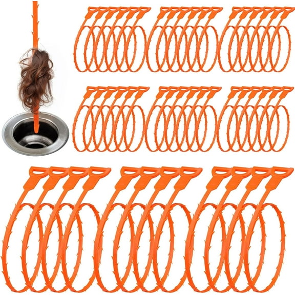 Lsupdaol 20 Pack 20 Inch Drain Snake Flexible Hair Drain Clog Remover Snake Cleaning Tools for Kitchen Sink, Bathtub, Toilet and Sewer Systems Effective Cleaning Debris
