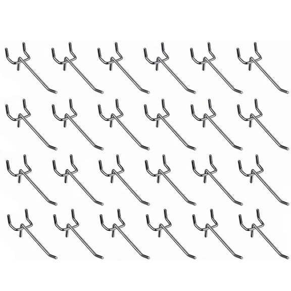Lsupdaol 20 Pack Peg Board Hooks Stainless Steel Pegboard Hooks Shelving Display Hanging Peg Board Holders for 1/8 and 1/4 Garage Storage Tools Organizer