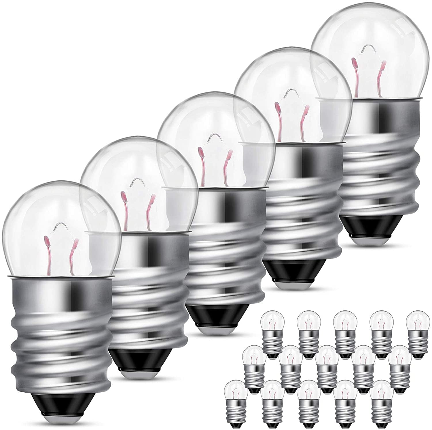 Programmable Small Light Bulb Lsupdaol 20 Pieces Miniature Screw Tiny Light Bulbs Replacement E10 ...
