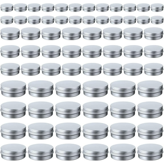 Lsupdaol 24 Pcs 0.5 oz Metal Round Tins Portable Aluminum Cans Containers Small Candle Empty Tin Containers with Screw Lids Metal Tins for Salve Cream Spices Candles, 3 Sizes