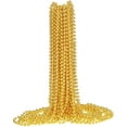 thumbnail image 1 of Lsupdaol 24 Pcs Gold Mardi Gras Beads Yellow Bead Necklace 33'' 7 mm Metallic Party Beaded Necklaces Bulk Garland Costume Accessory for Pirate Hip Hop Digger One Birthday Graduation, 1 of 7
