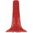thumbnail image 1 of Lsupdaol 24 Pcs Red Mardi Gras Beads 33'' 7 mm Metallic Party Beaded Necklaces Bulk Garland Costume Accessory for Halloween Christmas New Year Operation Showbox Carnival Party Favor, 1 of 14