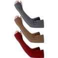 thumbnail image 1 of Lsupdaol 3 Pairs Arm Warmers Long Fingerless Gloves Knit Wrist Warmers with Thumb Hole Open Finger Arm Socks for Women Adult, 1 of 14