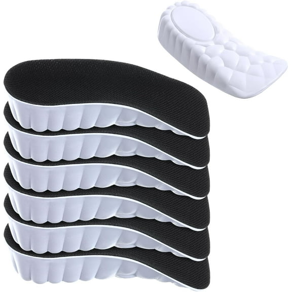 Lsupdaol 3 Pairs Orthopedic High Pads Height Increase Insoles Support Insoles Height Boosters Cushions for Men, Women(Black,1.4 Inch)