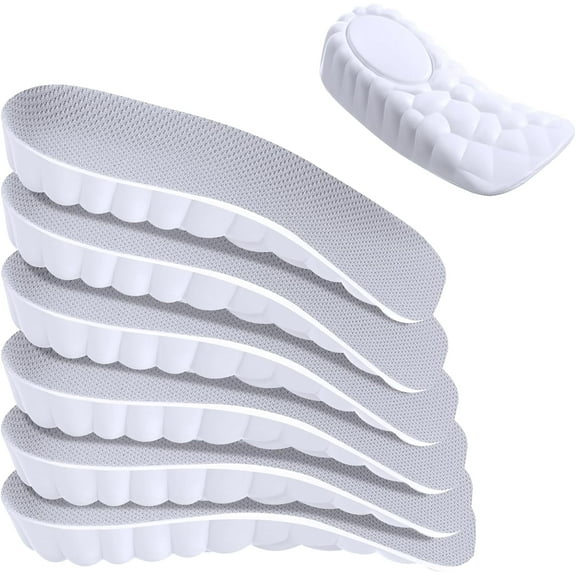 Lsupdaol 3 Pairs Orthopedic High Pads Height Increase Insoles Support Insoles Height Boosters Cushions for Men, Women(Grey,0.6 Inch)