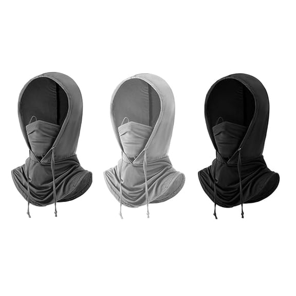 Lsupdaol 3 Pcs Summer Balaclava Sun Protection Hood Breathable Full Head UV Mask Ski Face Cover for Men Women Motorcycle Cycling Fishing Running