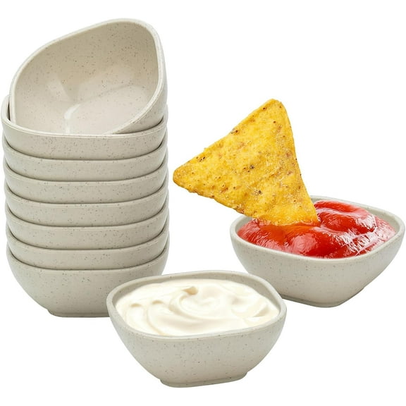 Lsupdaol 4.8OZ Unbreakable Wheat Straw Dipping Bowls,Small Prep Bowls, Dip Bowls for Side Dish,Ketchup,Candy, Dessert, Nuts, Party, Dips,Condiments,Sauces, Ingredients,BBQ,Set of 10