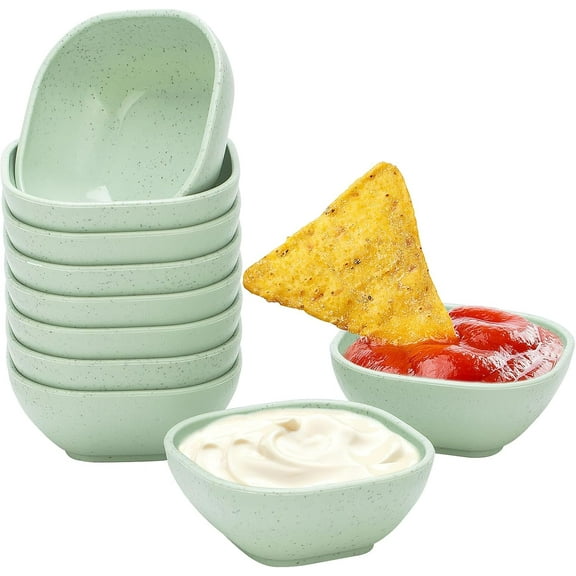 Lsupdaol 4.8OZ Unbreakable Wheat Straw Dipping Bowls,Small Prep Bowls, Dip Bowls for Side Dish,Ketchup,Candy, Dessert, Nuts, Party, Dips,Condiments,Sauces, Ingredients,BBQ,Set of 10