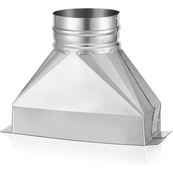 Lsupdaol 4'' Dia x 3-1/4" x 10'' L Rectangular to Round Duct Galvanized Steel Transition for Connecting Duct Fittings