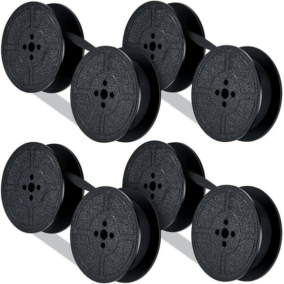 Lsupdaol 4 Pairs Universal Typewriter Ribbon Twin Spool Ribbon Twin Spool Replacement Pack for Most Typewriter (Black)